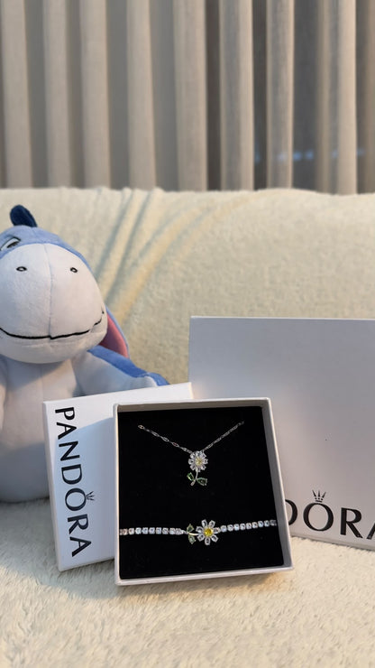 ( Papatya Notlu ) Özel Pandora Kutusunda Papatya Kolye