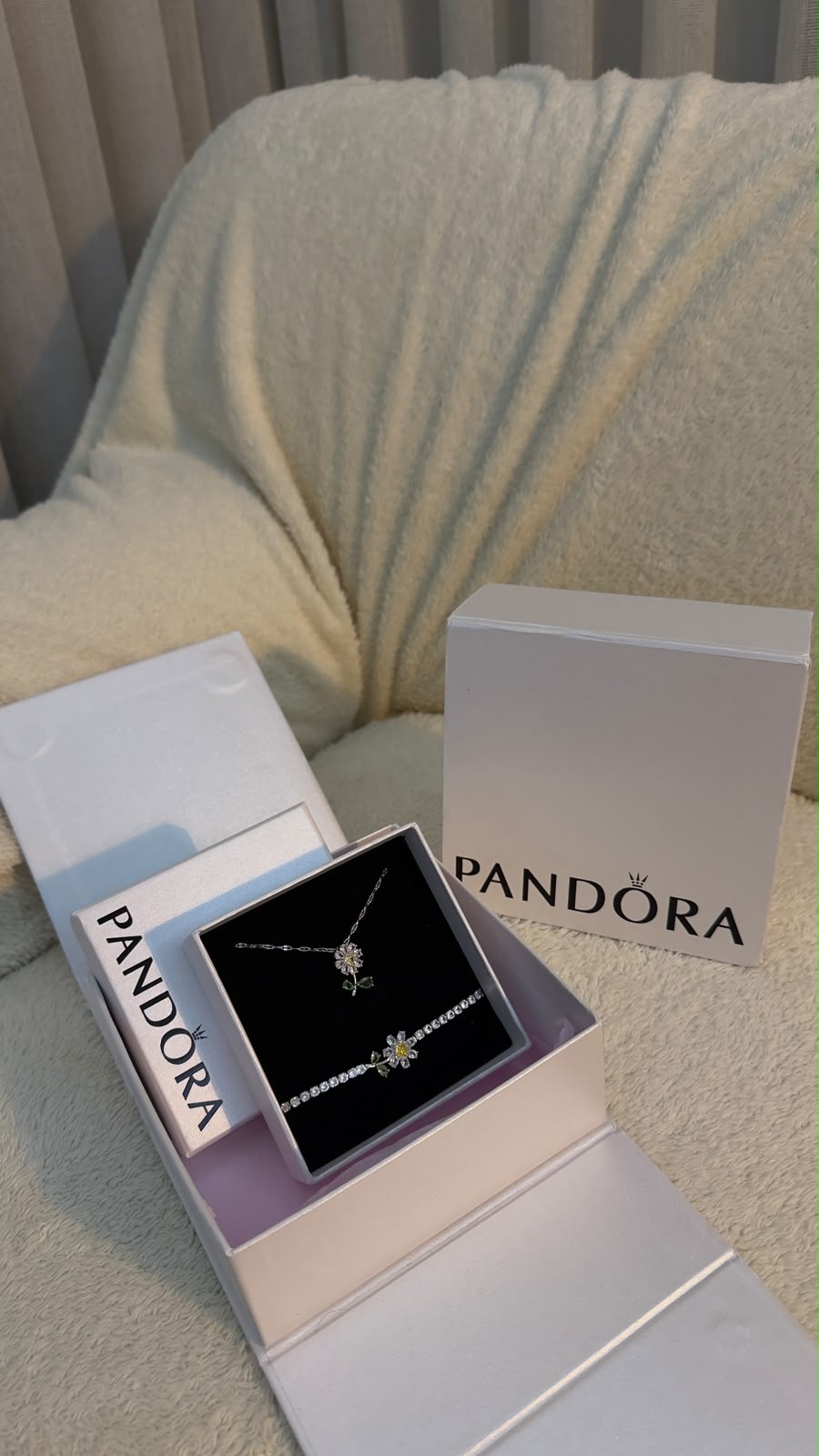 ( Papatya Notlu ) Özel Pandora Kutusunda Papatya Kolye